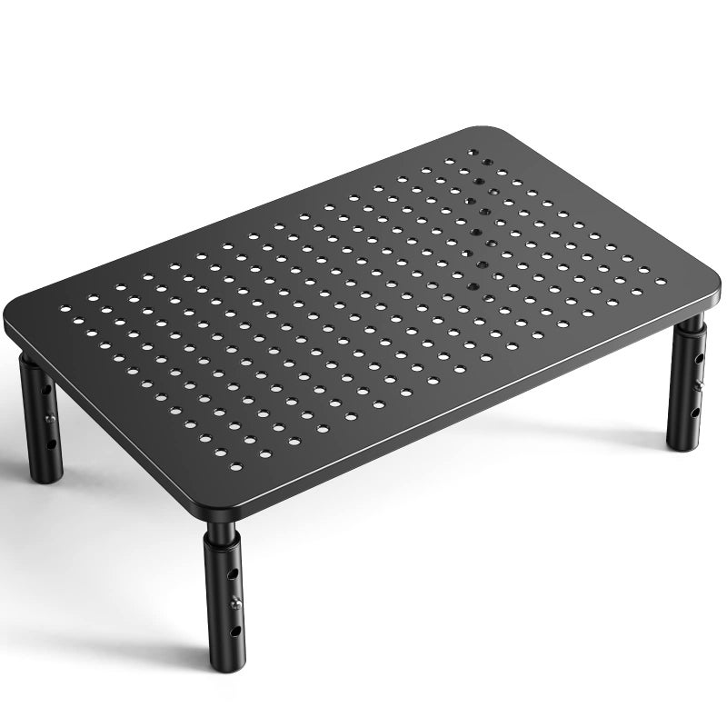 LORYERGO Monitor Stand, Monitor Riser 3 Height Adjustable, Laptop Stand Desk With Metal Vented Platform, Computer Stand for Printer, Laptop, PC Tower, Laptop Stand for Office & Home - Image 1